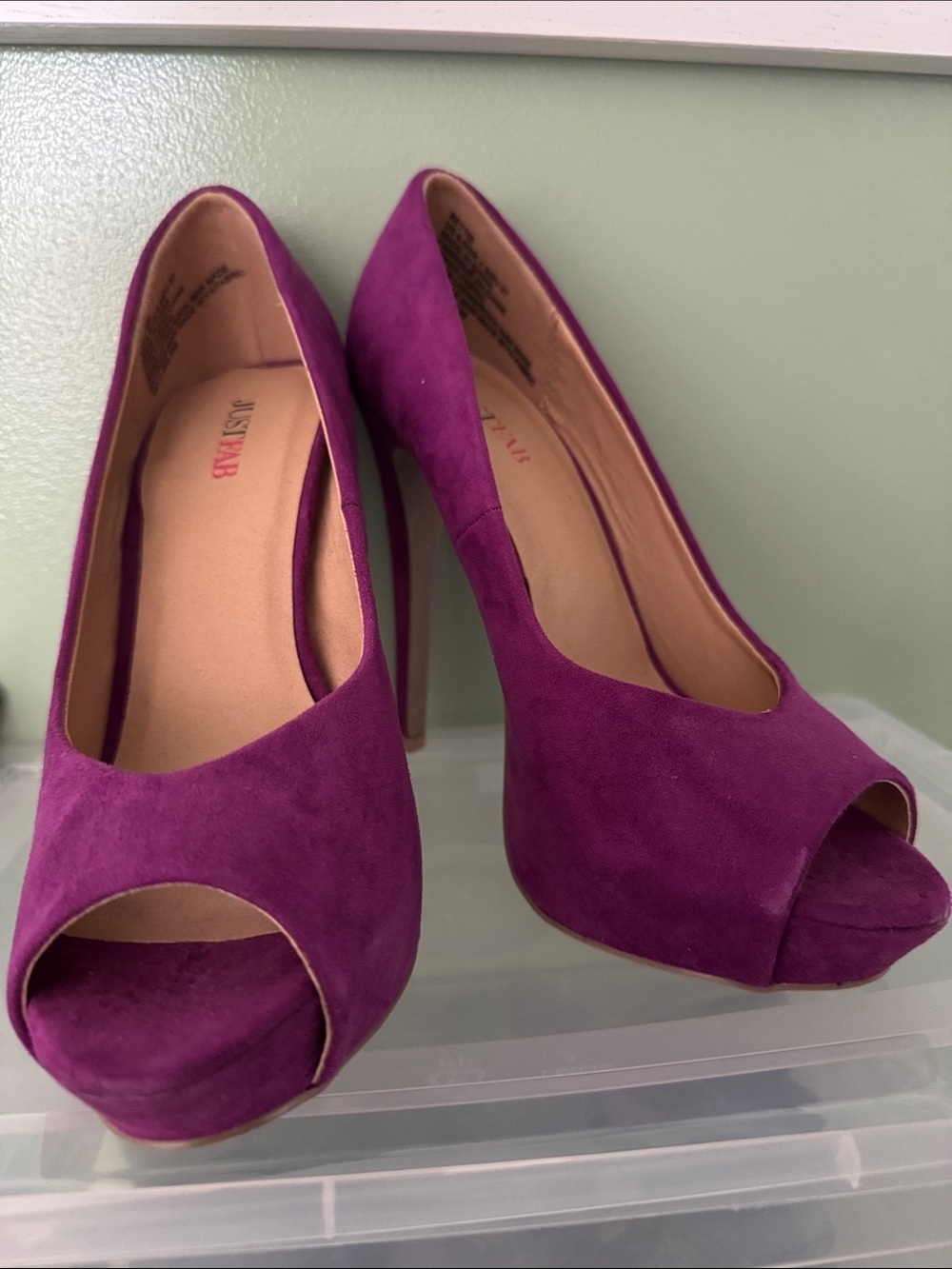 fucsia peep toe heels